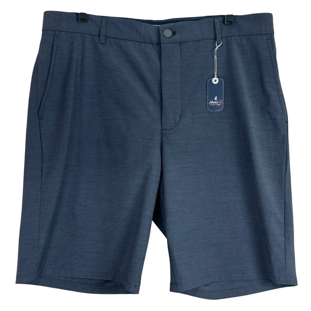Johnnie-O Cross Mulligan Shorts Mens 35 Navy Blue Golf Athleisure